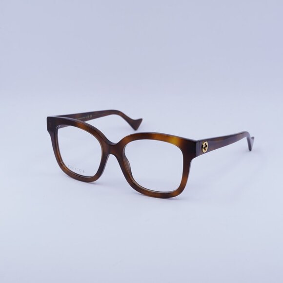Gucci GG1258O 006 Eyeglasses Havana 53mm Square Frame - Picture 1 of 10